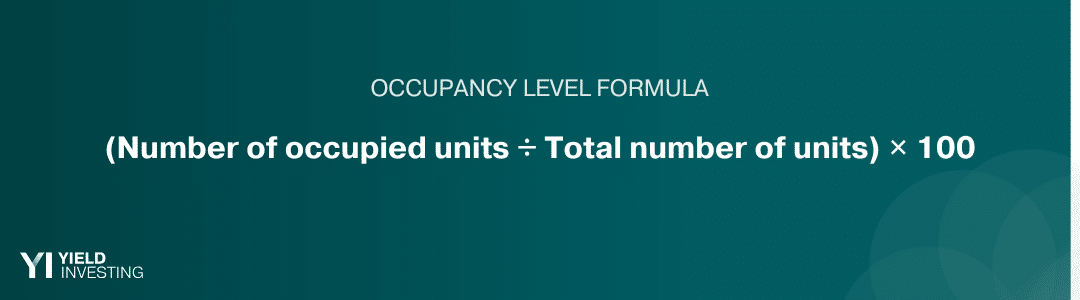 Occupancy Level Occupancy Level Formula
(Number of occupied units ÷ Total number of units) × 100
